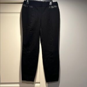 Alfani Black Women's Pants with Leather Accents